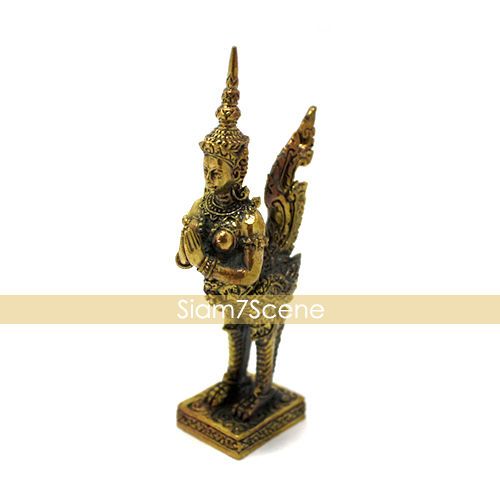 Thai Kinnaree Sawasdee brass Angel Buddha charm statue  