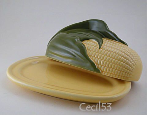 CORN BUTTER DISH MARKED SHAWNEE # 72  