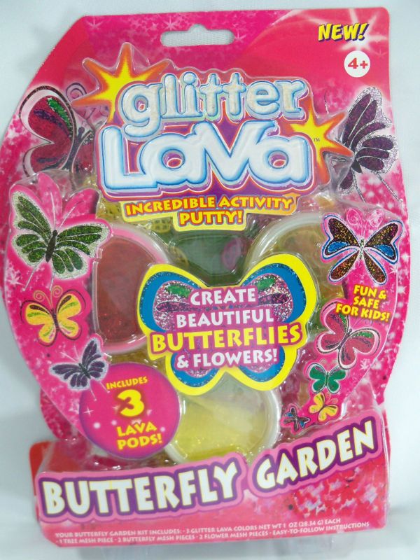 New Glitter Lava Butterfly Garden Pods Flowers Putty  