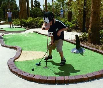 Calypso Cay , has its very own 18 hole Caribbean themed miniature golf 