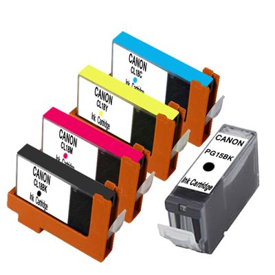 Black Cyan Magenta Yellow Ink 5PK for Canon PGI 5 CLI 8 PGI5BK  