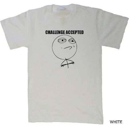 Challenge Accepted T shirt meme Tee Megusta Trollface Emoticon Tee 