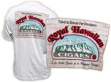 Royal Hawaiian Cigars Logo T Shirt   Natural   Size XL  