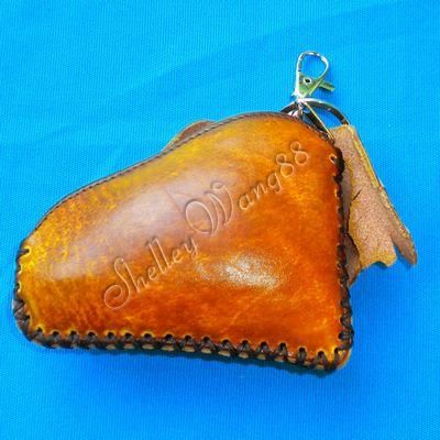 Genuine Cattle Leather Coin Change Purse Lovely Dog  