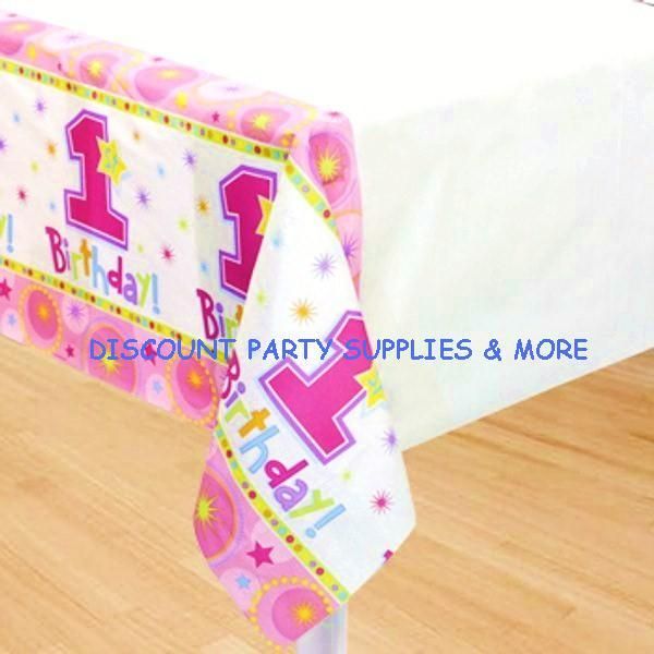 One Derful Birthday 1st Birthday Girl Paper Tablecover  