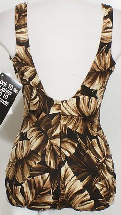 NWT MIRACLESUIT Brown Palms Pandora Twist Swimsuit 14  