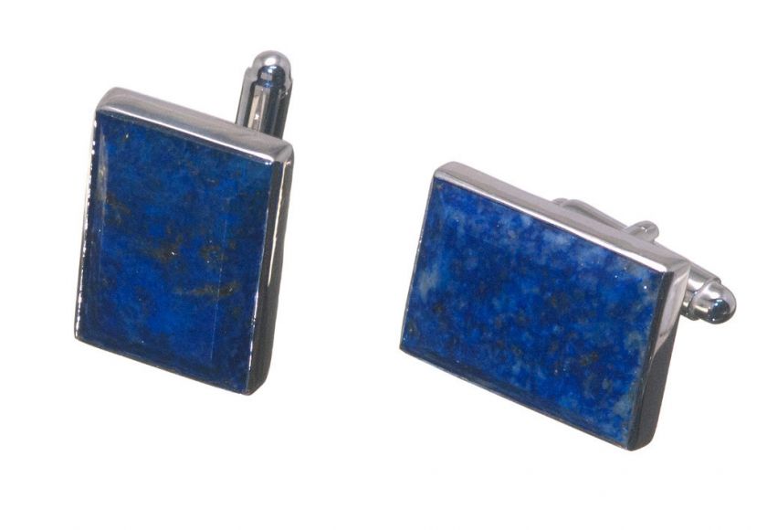 Lapis Lazuli Silver Cufflinks Recatangular Sundowners  