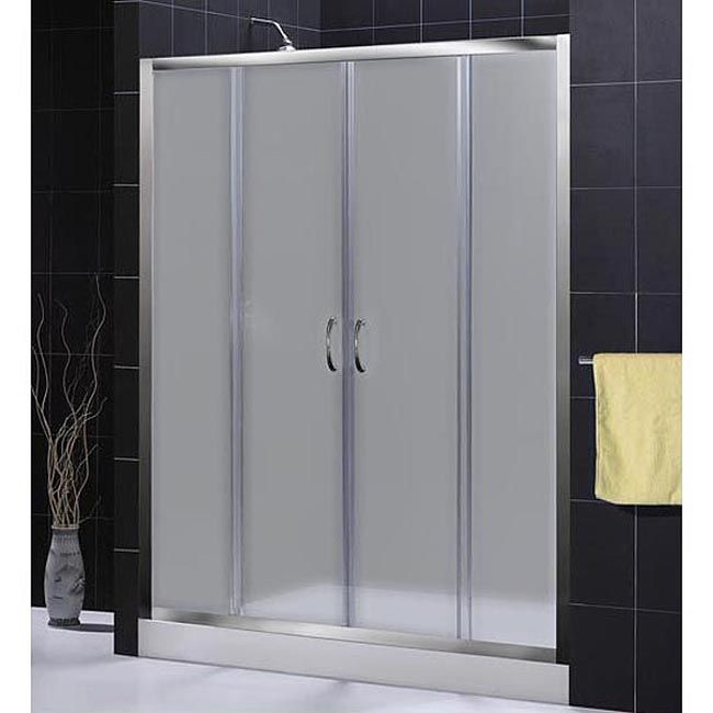 VISIONS 60x72 Frosted Glass Brushed Nickel Shower Door  