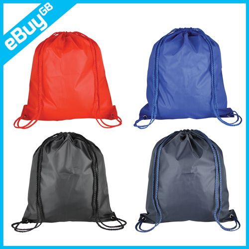 10 x DRAWSTRING RUCKSACK BAGS   NYLON BACKPACK 4 SCHOOL/GYM/SPORT/PE 