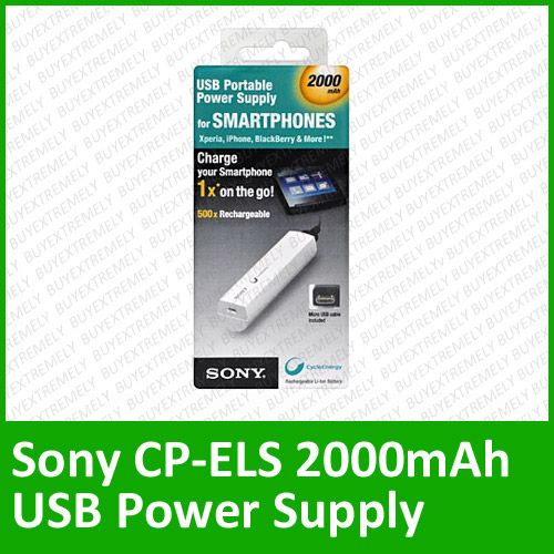 GGD] Genuine Sony CP ELS 2000mAh Portable USB Battery Bank Power 