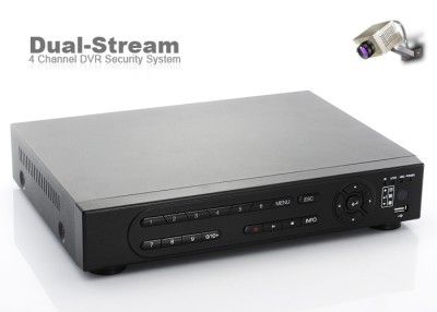 Dual   Stream 4 Channel DVR Security System, H.264, + 500GB HDD 