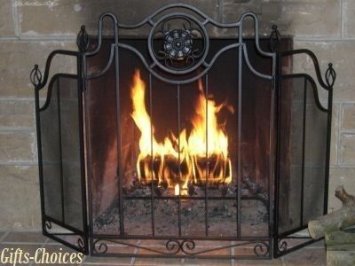 IRONWORK FOLDING FIREPLACE DIVIDER SCREEN  