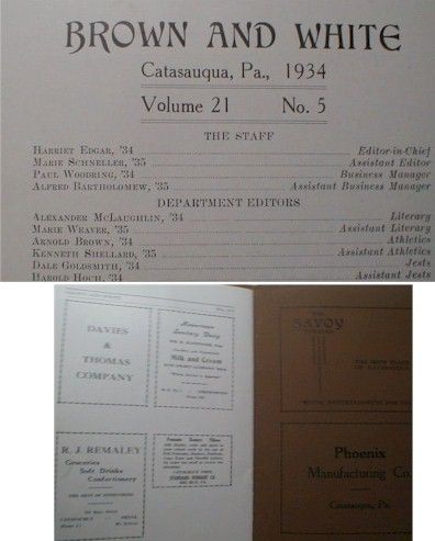 Catasauqua PA High School Yearbook 1934 Football Champs  