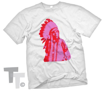 neon INDIAN CHIEF Vintage Truck Stop headdress T Shirt  