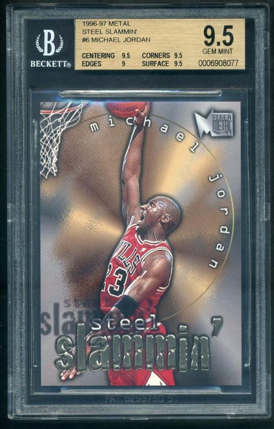 1996 97 Fleer Metal Michael Jordan Steel Slammin BGS 9.5 Low Pop. Rare 