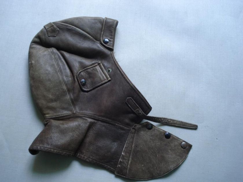 WWII GERMAN NSKK MOTORCYCLE RIDER LEATHER HELMET – RARE  