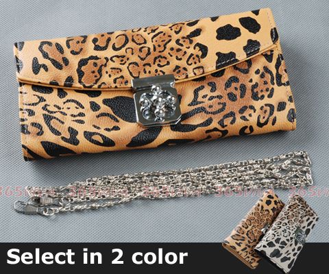 pcs Leopard Print Flower Buckle Lady Wallet Purse Shoulder Hand 