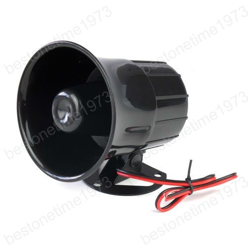 Electric 12V Siren Air Horn Speaker Pa Microhone Black