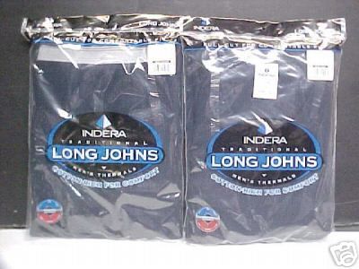 New Mens Long Johns Thermal Underwear Set Navy Large  