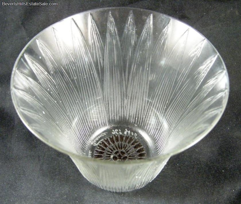 Rare Antique R. Lalique Crystal Lotus Goblet #3406  