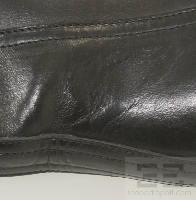 YSL Yves Saint Laurent Black Leather Mens Ankle Boots Size 42  