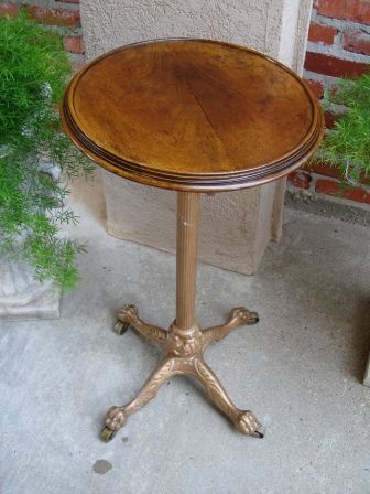   Victorian English Cast Iron Oak Telescoping Plant Display Stand Table