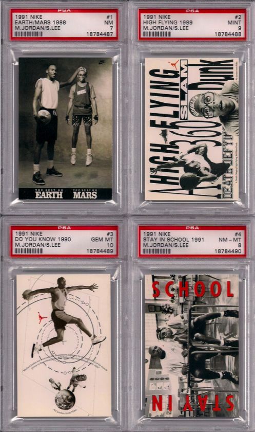 MICHAEL JORDAN 1991 NIKE Advertising CARD SET Spike Lee PSA 10 Chicago 