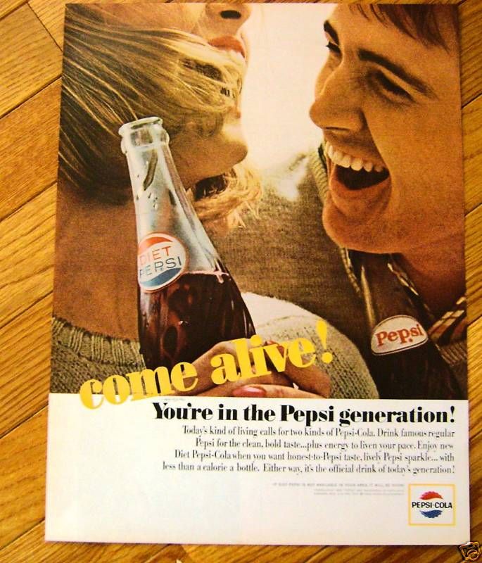 1964 Pepsi Cola Ad   Youre in the Pepsi Generation  