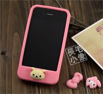 4in1 Cute Pink Hello kitty Bear Rabbit Soft Case For iPhone 4 4G 4s 