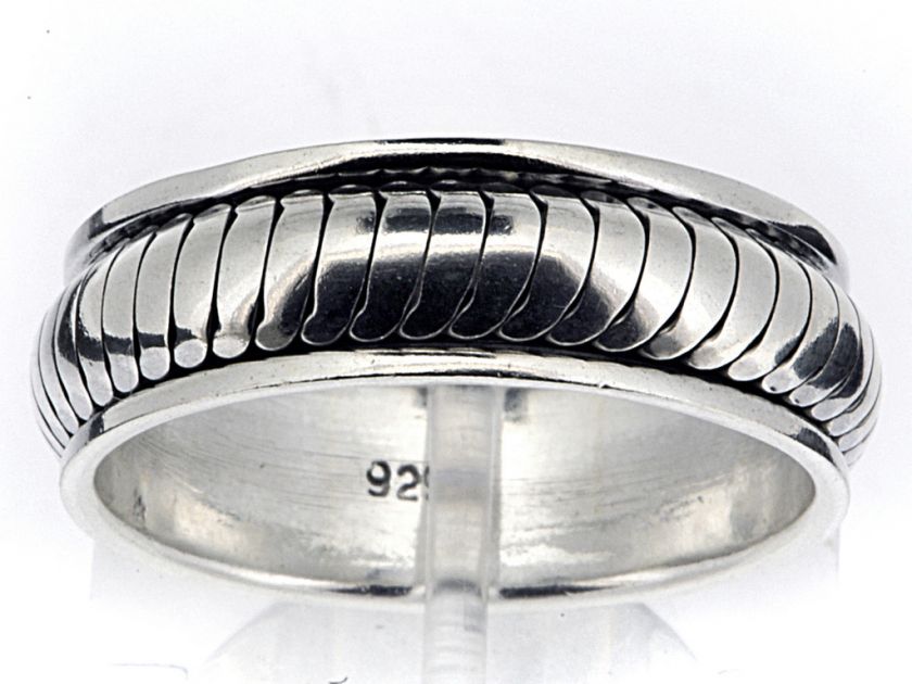 925 Sterling Silver Men`s Band Ring Size 13.5 US  