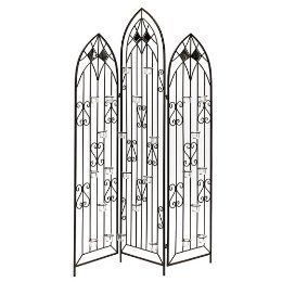 NEW 3 PANEL WROUGHT IRON ROOM DIVIDER CANDLEHOLDER T  