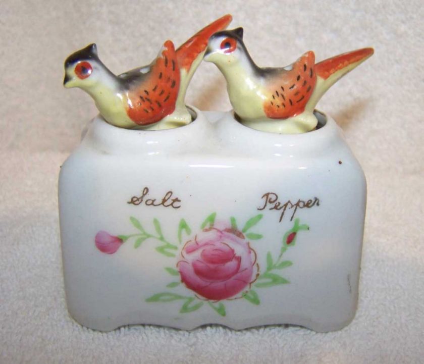 Vintage Nodder Salt Pepper Shakers Ceramic Pheasant  