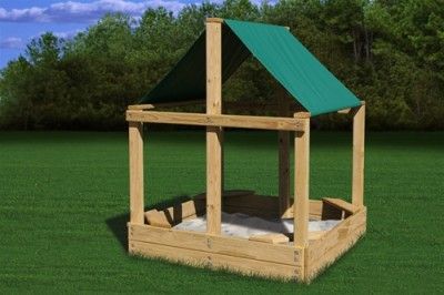 COVERED 5X5 SANDBOX KIT  SWING SET PLAYGROUND KID 0100  