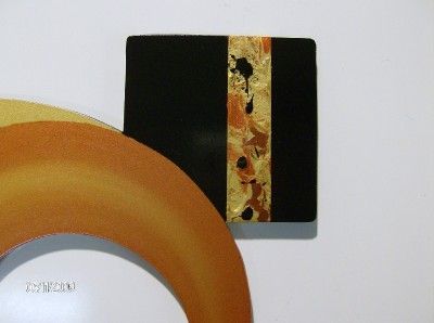   Modern Golden Eye Abstract Wall Sculpture, Wood Metal & Mirror  