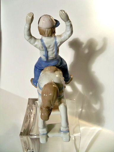 Paul Sebastian 1991 Porcelain BOY ON ROCKING HORSE Figurine  