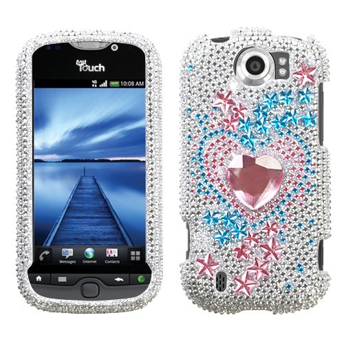 New For HTC myTouch 4G Slide Phone Star Track Full Bling Stone Hard 