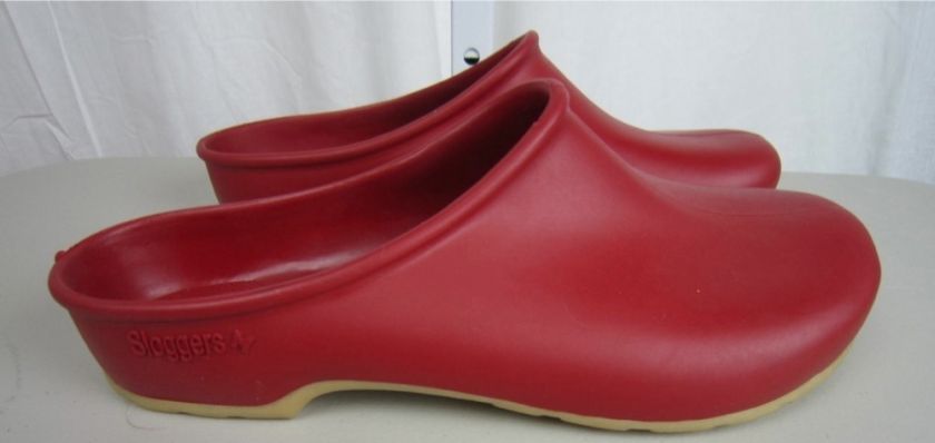 Red Womens Rubber Sloggers Slides Shoes Sz 10   