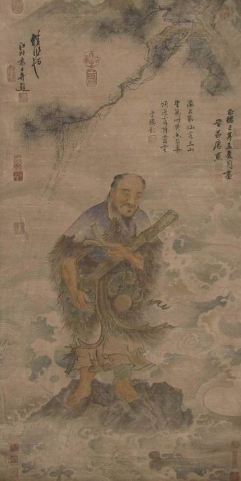 G1036Chinese Scroll Painting of Portrai by Tang Yin  