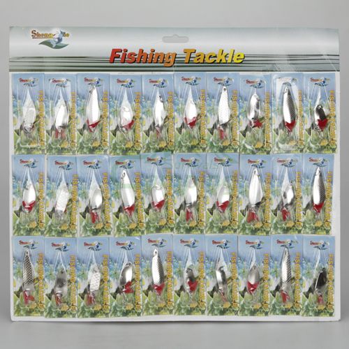 30pcs spoon Fish Fishing Lures Hooks Baits Tackle High Quality  