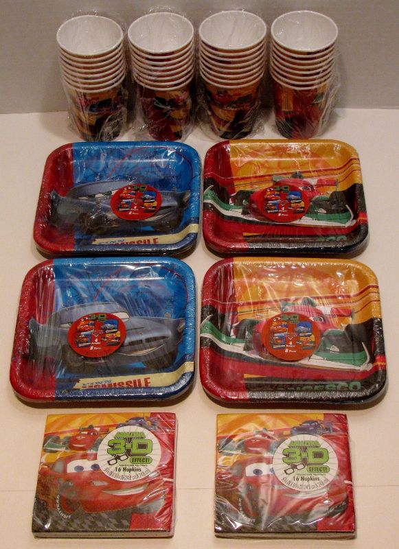 Disney Cars 2 Birthday Party 32 Plates Napkins Cups  