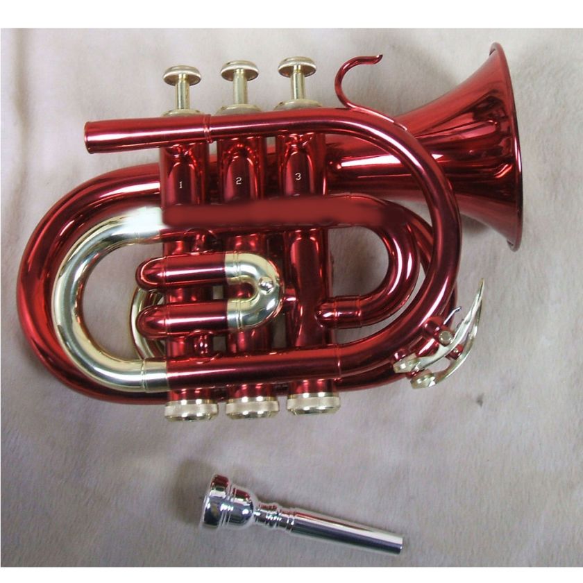 2010 new advanced red Bb pocket trumpet outfit  